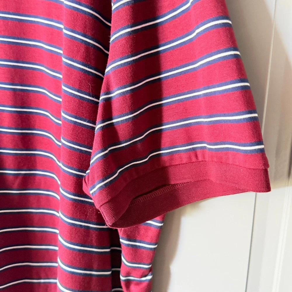 Polo Ralph Lauren Classic Fit Striped Soft Polo Shirt, Burgundy Navy, XXL